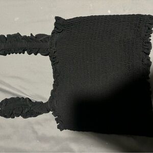 SHEIN Black Ruffled Tank Top